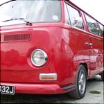 Red VW Type 2 T2 Bay Window EUU432J