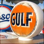 Esso and Gulf Gas Pump Signs
