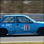 Car 18 - Lindsay Hutton - Blue Ford Fiesta Mk3 XR2i