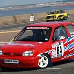 Car 64 - D Dunbabin and P Hargreaves - Red Nissan Micra N523EPP