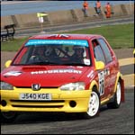 Car 78 - A Thomson and R Thorpe - Red Peugeot 106 J540KGE