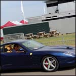 Blue Ferrari 550 at the Silverstone Classic 2013