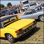 Yellow Porsche 914-6 YIL9146 at the Silverstone Classic 2013