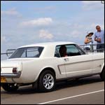 White Ford Mustang at the Silverstone Classic 2013
