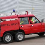 Six wheeled Range Rover Royal Navy fire truck at the Silverstone