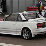White Toyota AW11 MR2 at the Silverstone Classic 2013