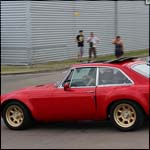 Red MG MGB GT at the Silverstone Classic 2013