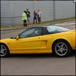 Yellow Honda NSX at the Silverstone Classic 2013