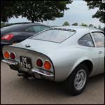 Silver Opel GT Coupe at the Silverstone Classic 2013