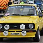 Yellow Ford Escort Mk2 1600 Sport EAN898V at the Silverstone Cla