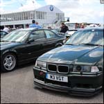 Green BMW E36 M3 GT at the Silverstone Classic 2013