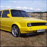 Yellow VW Golf Mk1 XFM858W