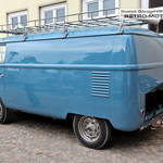 Blue VW T1 barndoor Panel Van with Porsche brakes