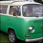 Green and white VW Type 2 